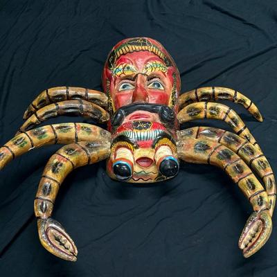 “Diablo Crab” Handmade Mexican Wooden Folk Art Mask 