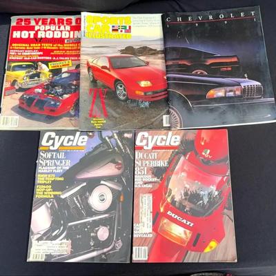 Collector Popular Hot Rodding, Sports Car Illustrated, & Cycle Magazines