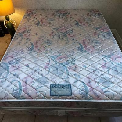 MBM Queen Sized Matress, Box Spring, And Metallic Bed Frame (Includes Everything) 