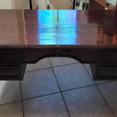 Vintage Wooden 4 Drawer Executive Office Desk