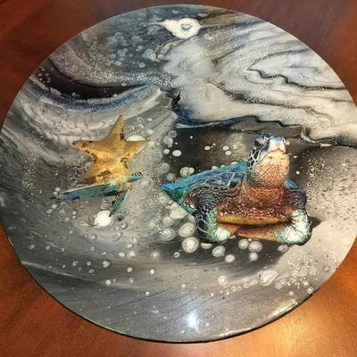Large Lazy Suzan Rotating Sea Turtle Design