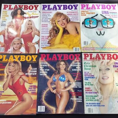 6 Playboy Magazines - 1995, 1996, & 1998