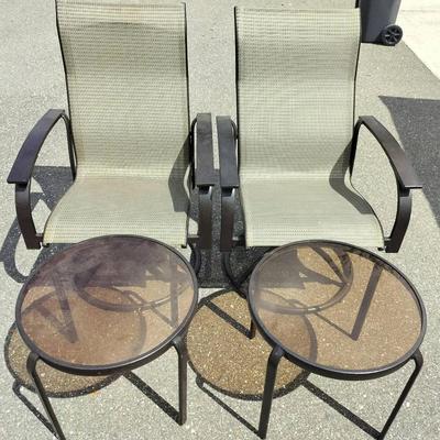 Outdoor Patio Chair & Side Table Twin Set