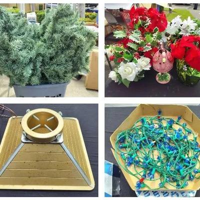 Rotating Vintage Christmas Tree + Christmas Winter Holiday Decor & Lights