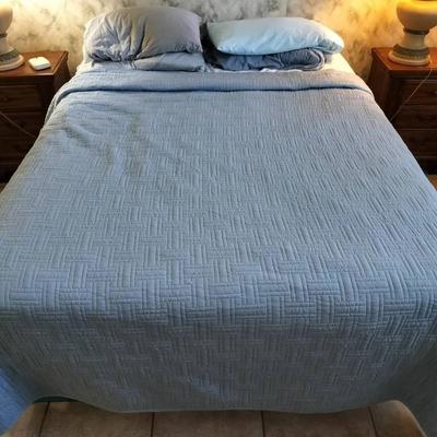 Queen Sized Matress, Box Spring, Bedframe, And All Pillows, Sheets, & Blankets