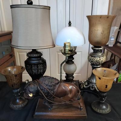Vintage Buffalo Lamp + 5 Working Vintage Lamps