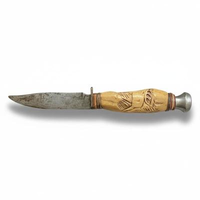 Sale Photo Thumbnail #87: Vintage Carl Everts Solingen Hunting Knife Carved Handle