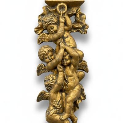 Sale Photo Thumbnail #80: Vintage Baroque Style Cherub Wall Plaque / Ornament