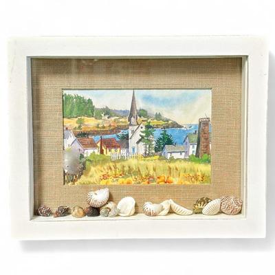 Sale Photo Thumbnail #55: Seaside Village Shadow Box w/ Print & Shells