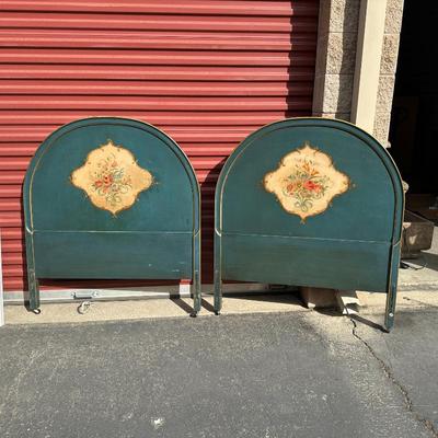 Sale Photo Thumbnail #189: Italian Provincial Style Painted Twin Headboards (Pair)