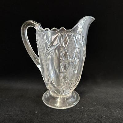 Sale Photo Thumbnail #193: EAPG Co-operative Flint 'Natalie' Pattern Glass Pitcher