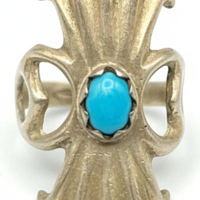 Sale Photo Thumbnail #78: Vintage Navajo Sandcast Turquoise Ring