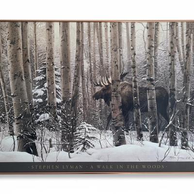 Sale Photo Thumbnail #142: Framed Stephen Lyman Print 'A Walk in the Woods' (1988)