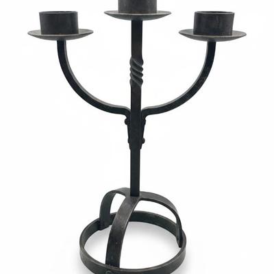 Sale Photo Thumbnail #110: Brutalist Wrought Iron 3-Light Candelabra