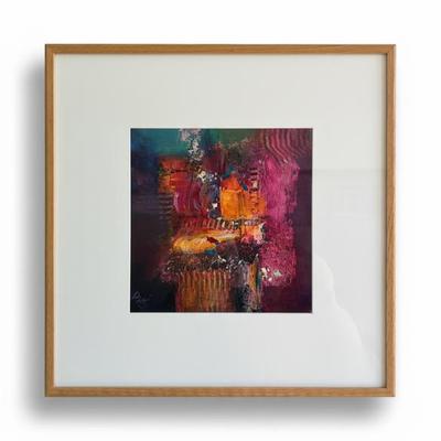 Sale Photo Thumbnail #135: Framed Original Abstract Impasto Painting, Signed