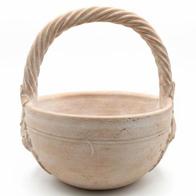 Sale Photo Thumbnail #130: Handmade Terracotta Planter Basket w/ Twisted Handle