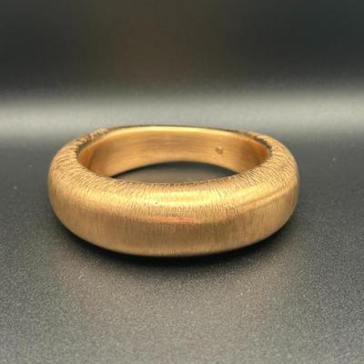 Milor Italy 14k Yellow Gold Domed Bangle Bracelet