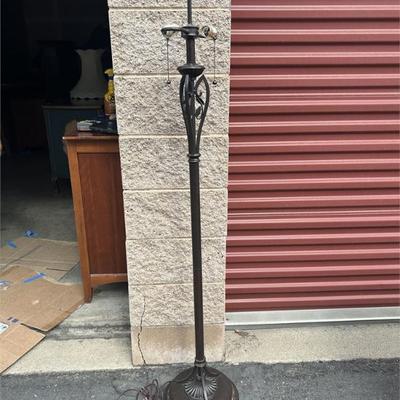 Sale Photo Thumbnail #43: Traditional Bronze Floor Lamp with Laurel Leaf Motif