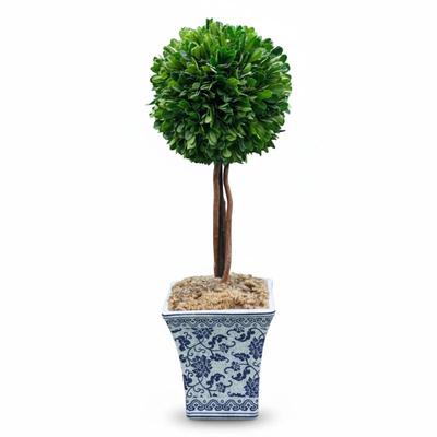 Sale Photo Thumbnail #101: Artificial Boxwood Topiary in Chinoiserie Planter