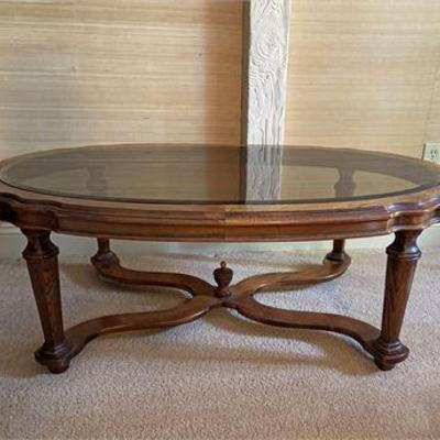 Ethan Allen Pecan Coffee Table.jpg