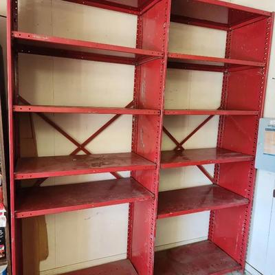 Large Red Metal Shelf 