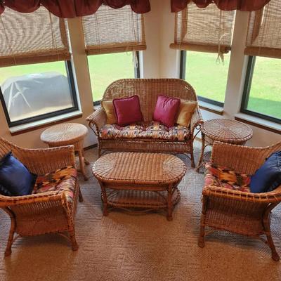 Wicker Settee Set