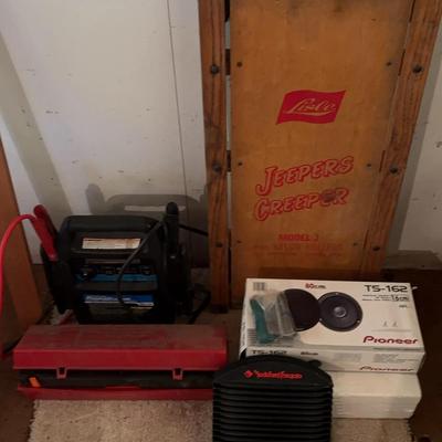 Vintage Jeepers Creep Undercarriage Roller, Pioneer Dual Cone Speaker, Hazard Signs, Misc. Sound