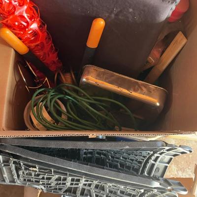 As-Is Mystery Lot Of Garage Items—Garden/Landscaping, Goodyear Trim-To-Fit Car Mats, Mixed Hardware