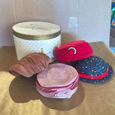 Vintage Hat Lot Hat with Karo New York Hat Box