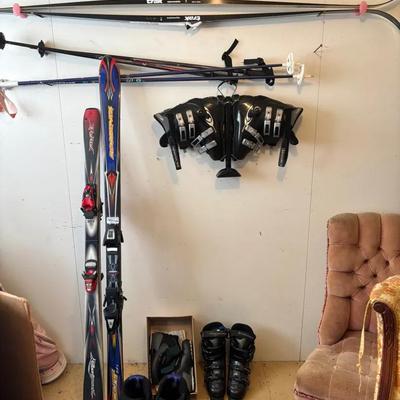 Assortment Of Skiing Equipment—Nordic & Downhill, Boots, Poles, Skis
