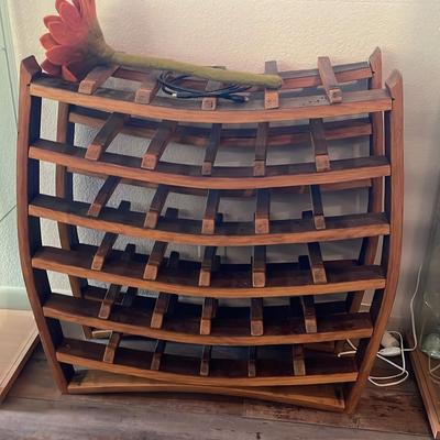 Wooden Wine Rack Made From Wine Barrel