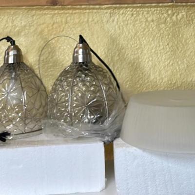 Lot of 3 Light Housings 2 Hanging Lights 
