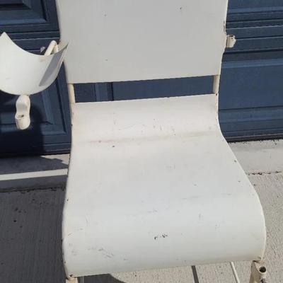 White Metal Blood Draw Chair