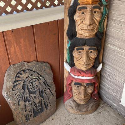 2 Native American Yard Decor 