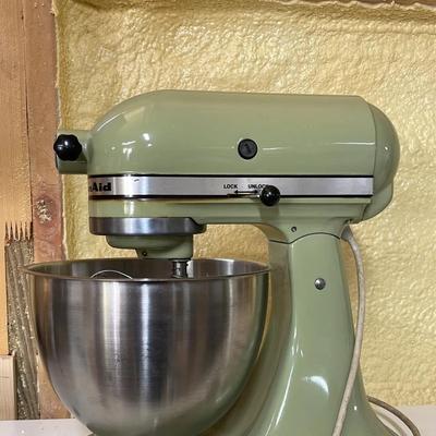 Vintage Sage Green Kitchenaid Mixer with Bowl 