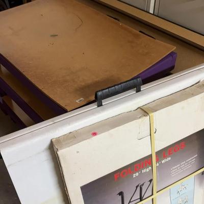 Rolling Work Table/Storage, 2 Folding Tables, Extra Folding Table Legs