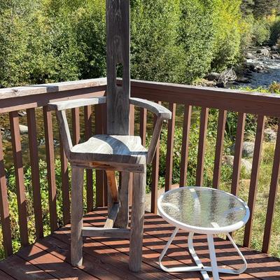 Wooden Chair & Outdoor Table