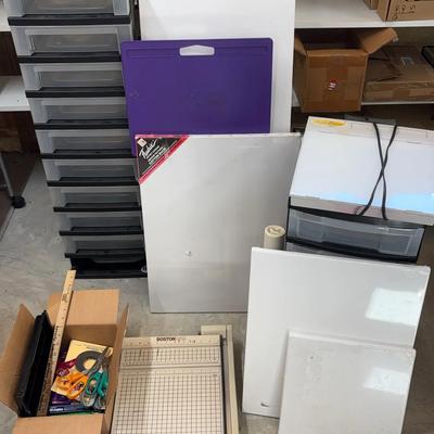 Art/Office Supplies Including 2 Storage Towers