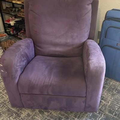 Purple Natuzzi Rocking/Reclining/Swivel Chair 