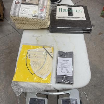 Homegoods Lot Including Polder Ironing Board, CHI Iron, 5’x8’ Rug Pad & More