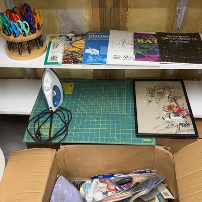 Mixed Lot Of Arts & Crafts Items—Cutting Mat, Set Of Kraft Edgers Scissors, Design Books, Etc.