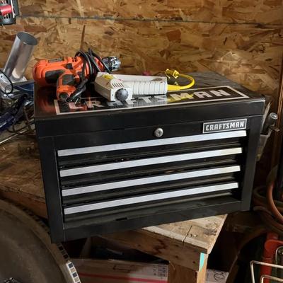 Craftsman Toolbox, Miscellaneous Tools & Hardware, Black & Decker Drill, Stanley Sharpshooter Staple
