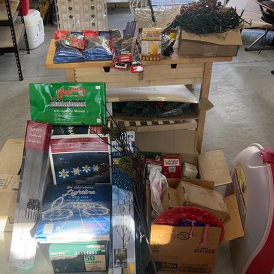 Huge Christmas Lot! Lights, Decorations, Vintage Ceramic Tree, & Lots More
