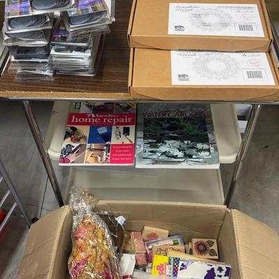 Mixed Lot Of Art/Craft/Hobby: Cardboard Safari, Foil Paper, Stamps, Lisa Frank Stickers…