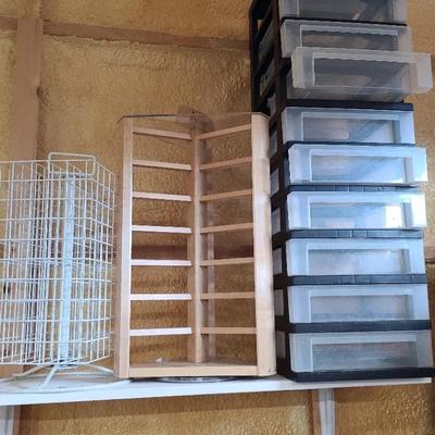 Trio Of Rotating Display Racks & Storage 