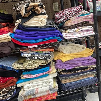 Large Lot of Mixed Fabric Unknown Yardage 