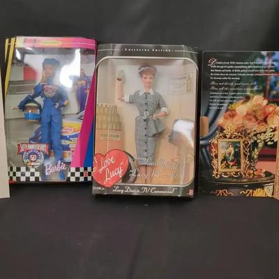 Collector Dolls – I Love Lucy, Barbie NASCAR 50th, & Porcelain Dolls | Lot of 4