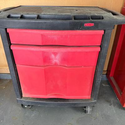 Rubbermaid ActionPacker Rolling Tool Cart with 2 Drawers