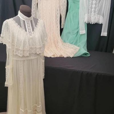 Vintage Dresses & Lace Tops – Bridal, Formal & Evening Styles | Lot of 4