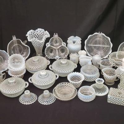 Fenton Opalescent Hobnail Glass Collection – Covered Dishes, Vases, Candy & Vanity Pieces | 40+